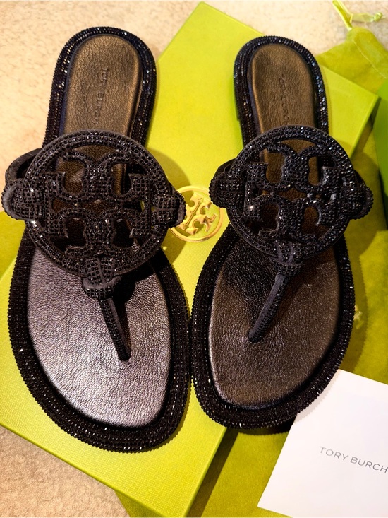 Tory Burch Shoes - BRAND NEW Tory Burch Black Beaded Miller Thong Sandals SIZE 8